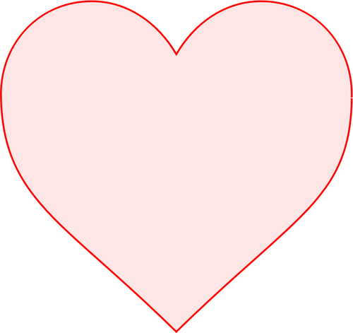 Roze hart met rode rand vector afbeelding