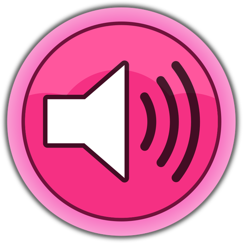 Roze knop "geluid op"