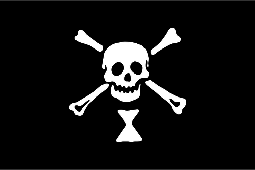 Pirate flag in black and white vector image