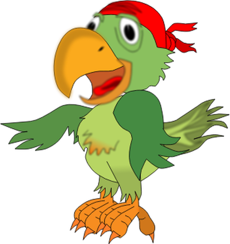 Ilustracja wektorowa papuga pirat Å›piew
