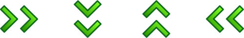 Las flechas verdes dobles set vector de la imagen