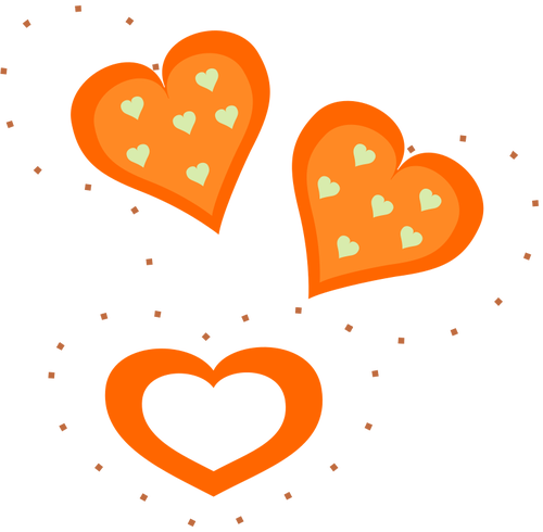 Gambar hati Valentine jeruk vektor
