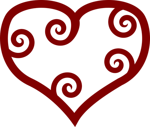 Valentine merah Maori jantung vektor klip seni
