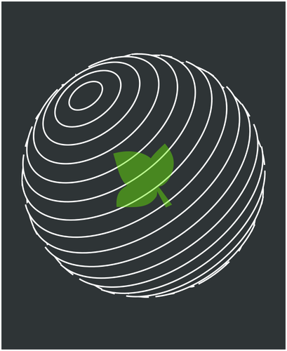 Planet dengan daun hijau di dalam gambar vektor