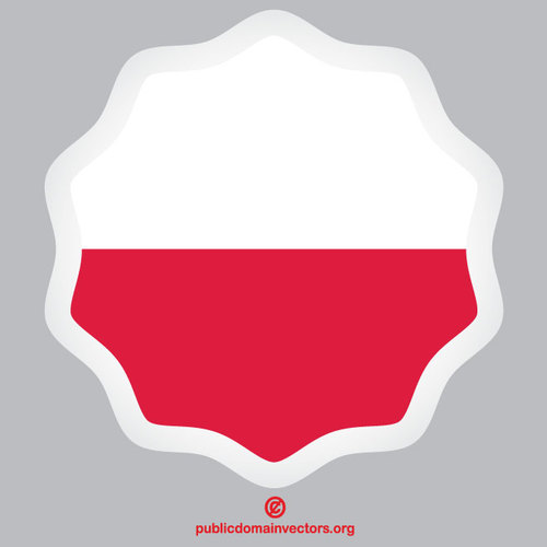 Polish flag round sticker