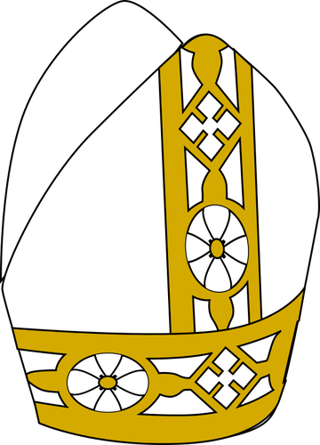 ChapÃ©u do Papa na ilustraÃ§Ã£o cor ouro e branco