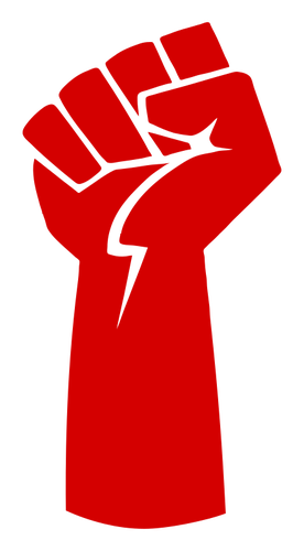 Clenched fist symbol of resistance
