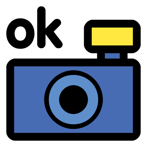 Foto fotocamera OK icona vector ClipArt