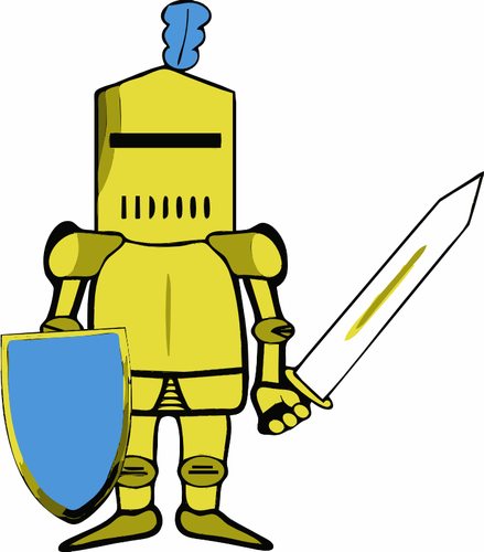 Vektortegning av klassiske ridder i gylne rustning