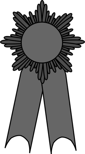Illustration vectorielle de mÃ©daille avec un ruban en niveaux de gris