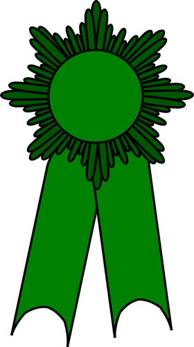 Gambar vektor medali dengan pita hijau