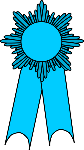 Madalya Ä±ÅŸÄ±ÄŸÄ± mavi bir kurdele ile vektÃ¶r kÃ¼Ã§Ã¼k resim