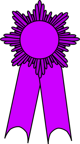 Grafica vectoriala de Medalia de aur cu un violet panglicÄƒ