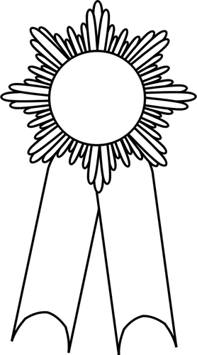 Linie Kunst-Vektor-Illustration-Medaille mit einem weiÃŸen Band