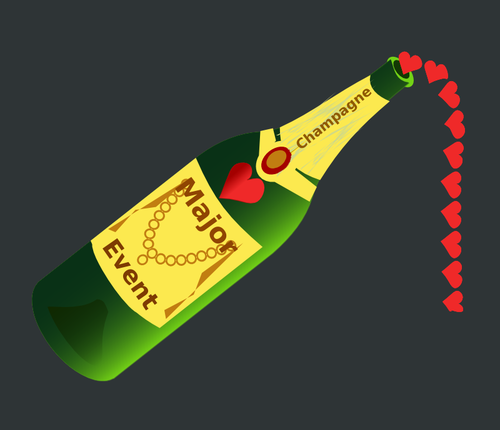 Flasche Champagner-Vektor-illustration