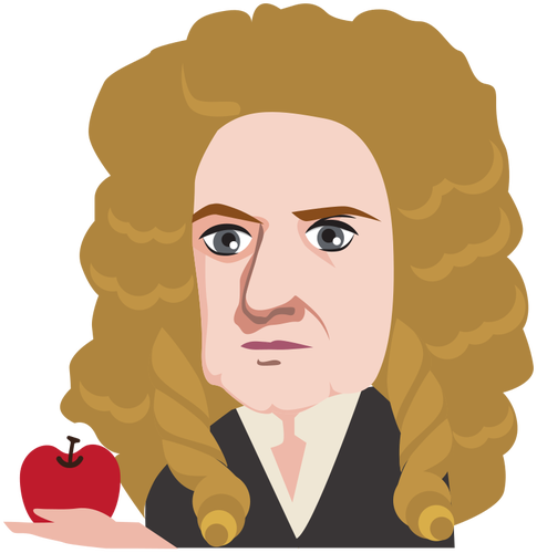 Sir Isaac Newton hÃ¤lt einen Apfel