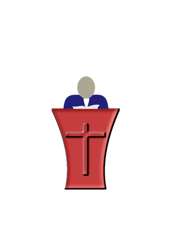 Papa de pie en una ilustraciÃ³n del vector de pedestal iglesia