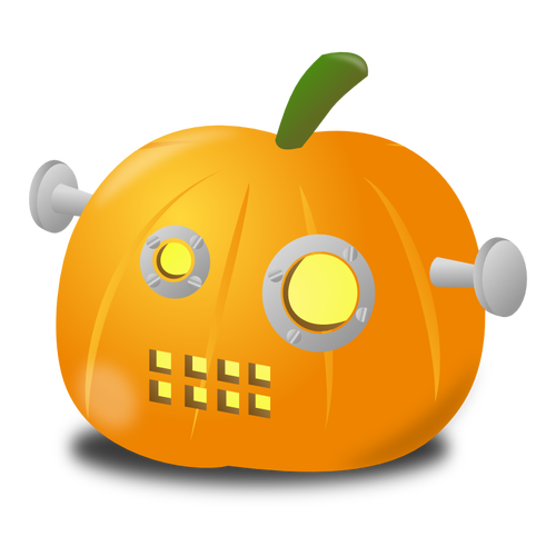 Robot pumpkin vector image