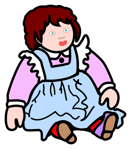 Immagine di colore seduta bambola