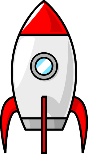 Cartoon Mond Rakete Vektor-ClipArt