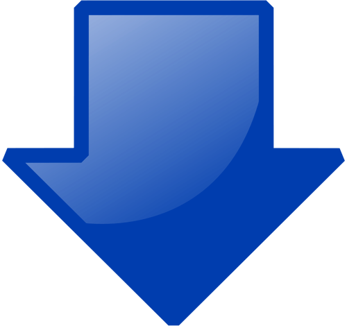 Blauwe pijl-omlaag vector afbeelding