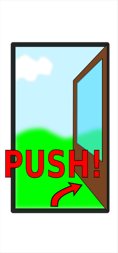 Schild "Push die TÃ¼r"