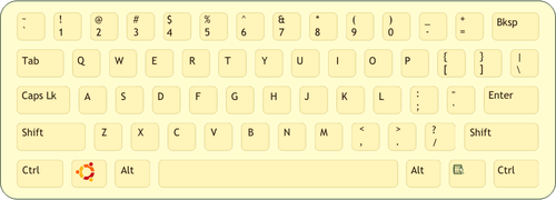 Gyllene qwerty tangentbord vektorbild