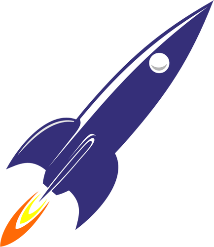 Retro 60s roket peluncuran vektor gambar