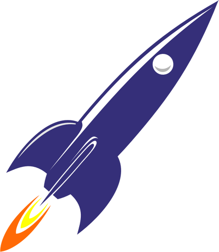 Retro 60s roket peluncuran vektor gambar
