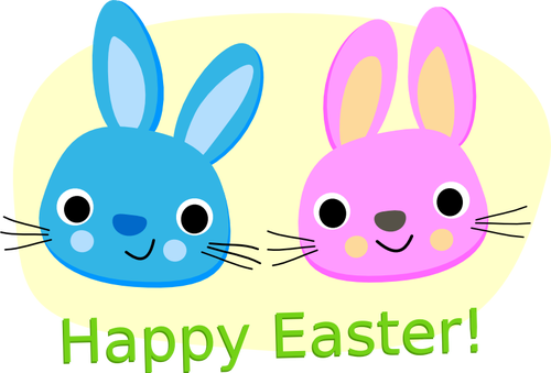 Happy Easter bunnies vektor image