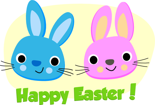 Happy Easter rabbits vector image