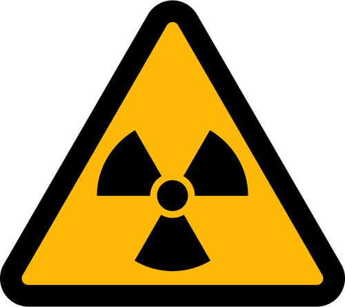 Ilustracja wektorowa radioaktywnoÅ›ci trÃ³jkÄ…tny znak