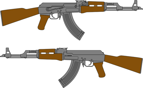 AK-47 tÃ¼fek vektÃ¶r Ã§izim