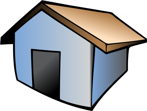 Dibujo de casa con techo marrÃ³n vectorial