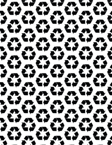 Recycling symbols seamless pattern vector