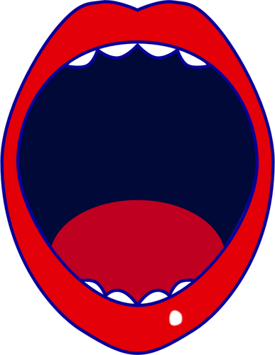 Vector drawing of red open mouth