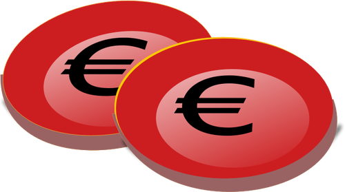 Bild rot Euro-MÃ¼nzen