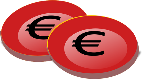 Gambar uang logam euro merah