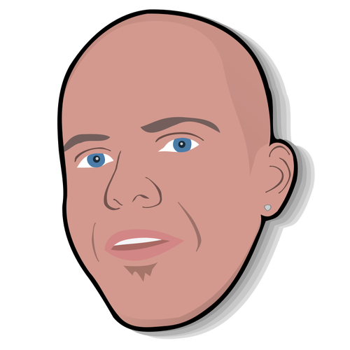 Bald head man portrait vector image