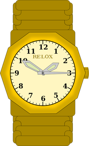 Vector de dibujo de reloj de pulsera de oro