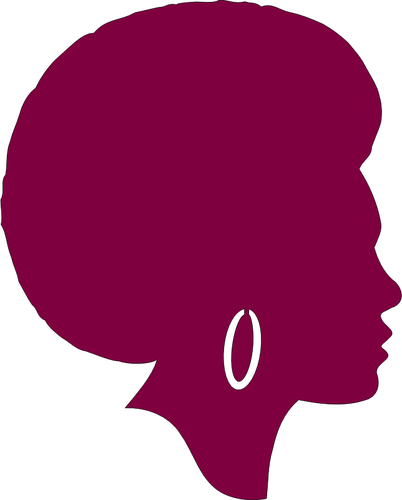 African American female purple silhouette