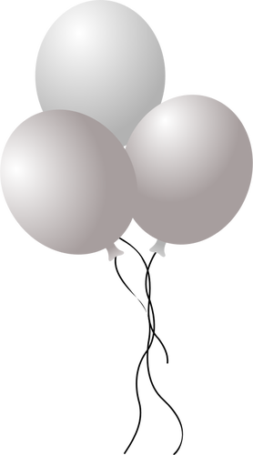 Vector Illustrasjon av tre fargerike ballonger pÃ¥ strenger