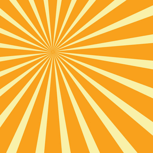Yellow sunbeams vector background