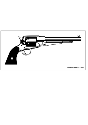 Revolver Remington 1858 vektorovÃ© kreslenÃ­