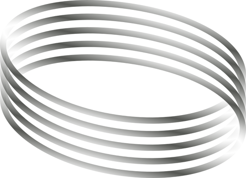 Vektorbild av oval formad metall linjer med lutning