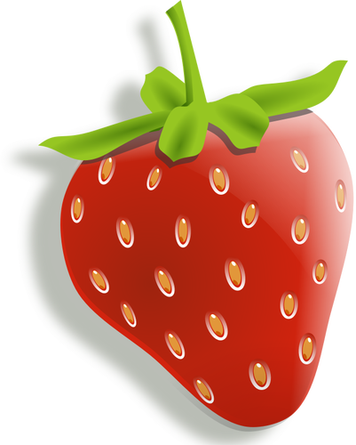 Vector image of shaded strawberry