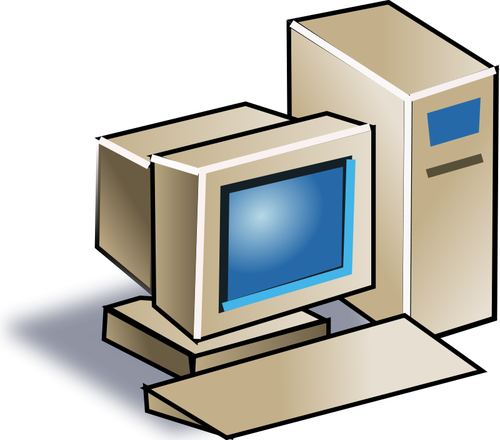 Immagine vettoriale di vecchio stile computer