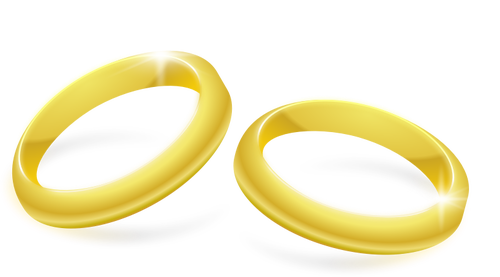 Vektor Klipart dvojice zlatÃ© snubnÃ­ prsteny