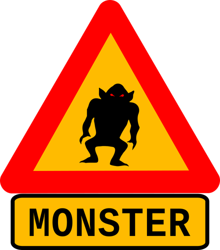 Waarschuwing monster vector afbeelding