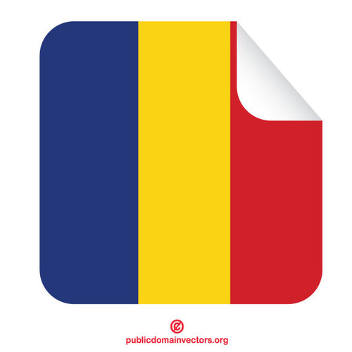 Etiqueta romena da casca da bandeira